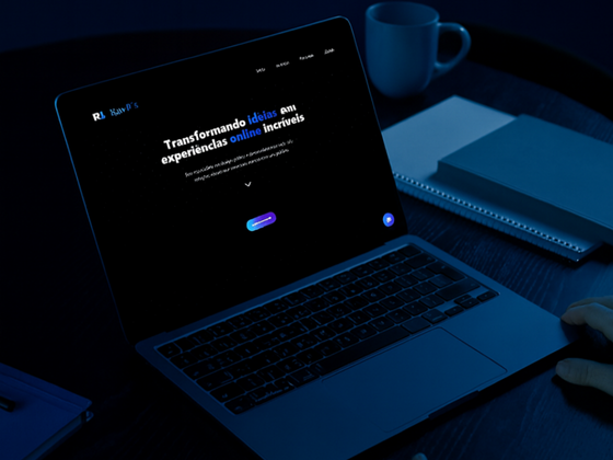 Showcase do site no desktop